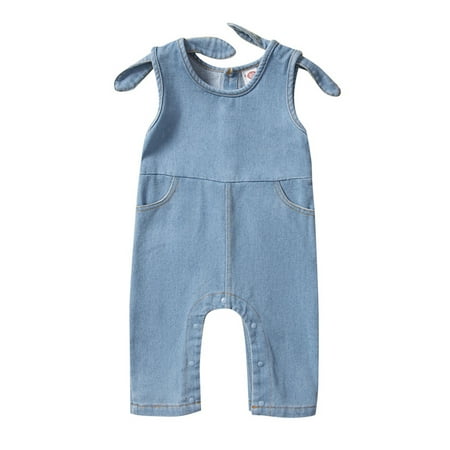 Amuver Infant Baby Girls Denim Romper Solid Color Sleeveless Tie Knot Shoulder Jumpsuits Casual One-Piece Clothes
Amuver Infant Baby Girls Denim Romper Solid Color Sleeveless Tie Knot Shoulder Jumpsuits Casual One-Piece Clothes