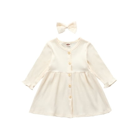 Nokpsedcb Fall Toddler Girls Casual Dress Solid Ribbed Knitted A-Line Dress Cotton 2PCS Clothes Beige 2-3 Years
Nokpsedcb Fall Toddler Girls Casual Dress Solid Ribbed Knitted A-Line Dress Cotton 2PCS Clothes Beige 2-3 Years