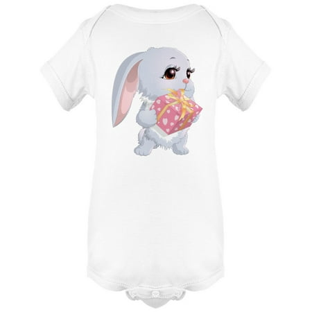 Cute Bunny Holding Gift Box Bodysuit Infant -Image by Shutterstock 6 Months 
Cute Bunny Holding Gift Box Bodysuit Infant -Image by Shutterstock 6 Months