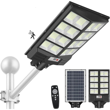 800W Solar Street Light 60000LM IP66 Waterproof Solar Security Flood Lights Outdoor Motion Sensor Dusk to Dawn Solar LED Light Lamp with Remote & Light Sensor for Garden Yard Path Parking Lot
800W Solar Street Light 60000LM IP66 Waterproof Solar Security Flood Lights Outdoor Motion Sensor Dusk to Dawn Solar LED Light Lamp with Remote & Light Sensor for Garden Yard Path Parking Lot