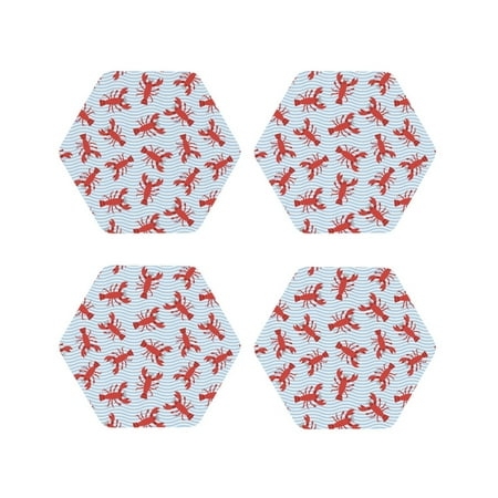 Coasters Set of 4 - Cute Cartoon Lobster Drink Coasters for Tabletop Protection Leather Coasters for Living Room Decor and Housewarming Gift Hexagon
Coasters Set of 4 - Cute Cartoon Lobster Drink Coasters for Tabletop Protection Leather Coasters for Living Room Decor and Housewarming Gift Hexagon