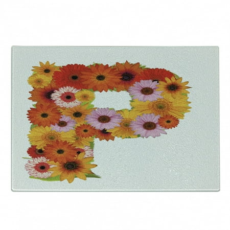 Letter P Cutting Board Flower Arrangement with Gerbera Daisies Colorful Palette Alphabet P Print Decorative Tempered Glass Cutting and Serving Board Small Size Multicolor by Ambesonne
Letter P Cutting Board Flower Arrangement with Gerbera Daisies Colorful Palette Alphabet P Print Decorative Tempered Glass Cutting and Serving Board Small Size Multicolor by Ambesonne