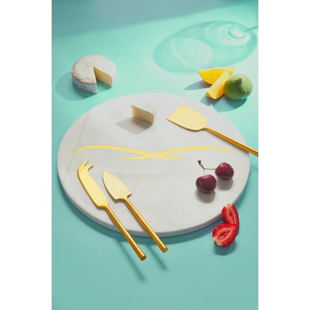 GAURI KOHLI Albatross Marble Cheese Board with Knives
