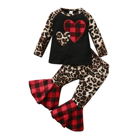 Xingqing Toddler Baby Girls Valentine s Day Long Sleeve T-shirt+Leopard Bell-bottom Pant Outfit 6 Months-5 Years
Xingqing Toddler Baby Girls Valentine s Day Long Sleeve T-shirt+Leopard Bell-bottom Pant Outfit 6 Months-5 Years