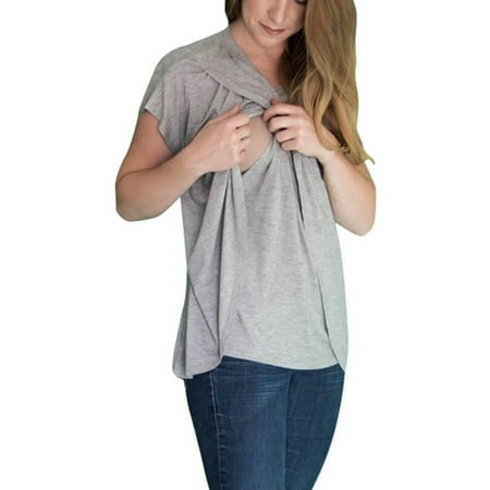 NIUREDLTD Women Maternity Short Sleeve Solid Color Nursing Tops T Shirt For Breastfeeding
NIUREDLTD Women Maternity Short Sleeve Solid Color Nursing Tops T Shirt For Breastfeeding