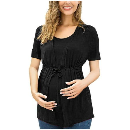 WAJCSHFS Maternity Scrubs Women s Maternity Casual V Neck Short Sleeve Ruffle Hem Blouse Top Pregnancy Clothes (Black XL)
WAJCSHFS Maternity Scrubs Women s Maternity Casual V Neck Short Sleeve Ruffle Hem Blouse Top Pregnancy Clothes (Black XL)