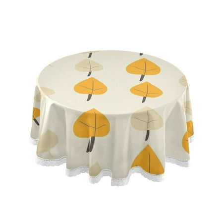 60 Round Tablecloth with White Lace Trim Wrinkle & Heat-Resistant Table Cover for Dining and Home Decor Autumn Leaves Pattern
60 Round Tablecloth with White Lace Trim Wrinkle & Heat-Resistant Table Cover for Dining and Home Decor Autumn Leaves Pattern