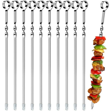 DTOWER 10pcs BBQ Skewers Stainless Steel Barbecue Sticks Flat Cooking Grill Skewers for Home Camping
DTOWER 10pcs BBQ Skewers Stainless Steel Barbecue Sticks Flat Cooking Grill Skewers for Home Camping