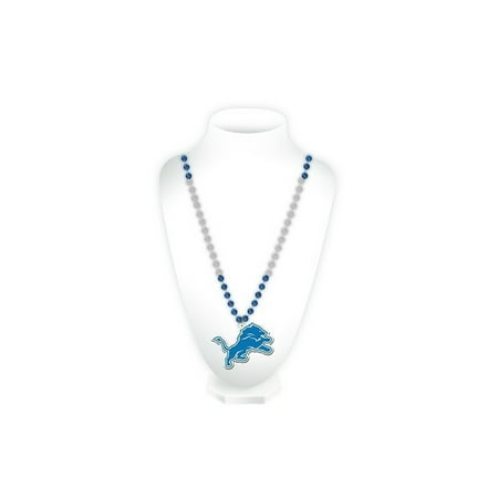 Detroit Lions Beads with Medallion Mardi Gras Style