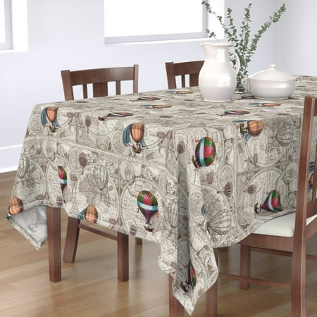 Cotton Sateen Tablecloth 70 x 120 - Hot Air Balloons Steampunk Map Print Vintage Beige Antique Brown World Travel Print Custom Table Linens by Spoonflower
Cotton Sateen Tablecloth 70 x 120 - Hot Air Balloons Steampunk Map Print Vintage Beige Antique Brown World Travel Print Custom Table Linens by Spoonflower