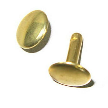 Double Cap Rivets 11mm Cap 12mm Post 100 Pack Gilt
