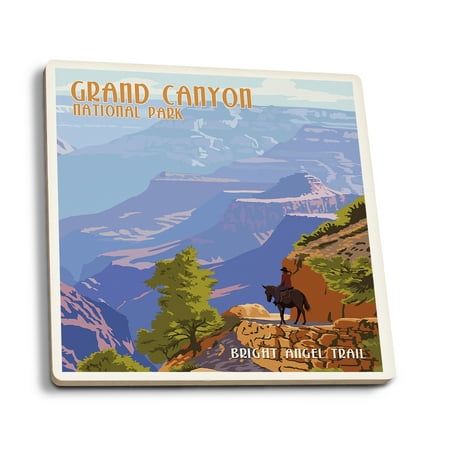 

Grand Canyon National Park Arizona Bright Angel Trail (Absorbent Ceramic Coasters Set of 4 Matching Images Cork Back Kitchen Table Decor)