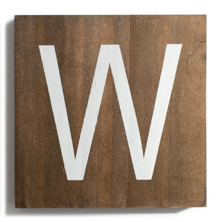 Stiles Crossword Letter Tiles Wooden Wall Decor 3.5 Inch Walnut Letter W