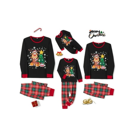 Youweixiong Family Matching Christmas Pajamas Sets Baby Romper/Deer Tree Print Long Sleeve Tee and Plaid Pants Loungewear
Youweixiong Family Matching Christmas Pajamas Sets Baby Romper/Deer Tree Print Long Sleeve Tee and Plaid Pants Loungewear