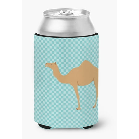 Arabian Camel Dromedary Blue Check Can or Bottle Hugger