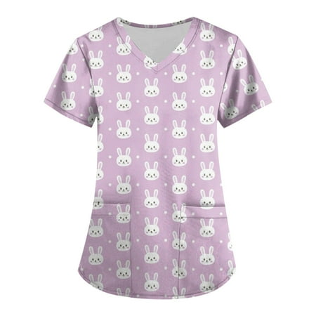 XHJUN Womens Scrub Tops Clearance Sale Easter Scrub Tops Bunny & Eggs Graph Tee T-Shirt Cute Short Sleeve Working Uniform Tops Workwear 2023 Pink XL
XHJUN Womens Scrub Tops Clearance Sale Easter Scrub Tops Bunny & Eggs Graph Tee T-Shirt Cute Short Sleeve Working Uniform Tops Workwear 2023 Pink XL