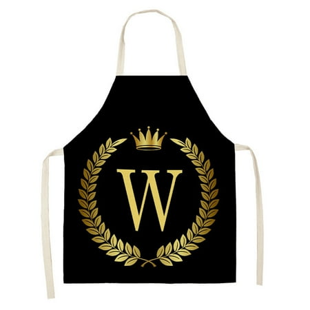 Hfyihgf Linen Kitchen Apron - Letter Printed Cotton Linen Sleeveless Apron Kitchen