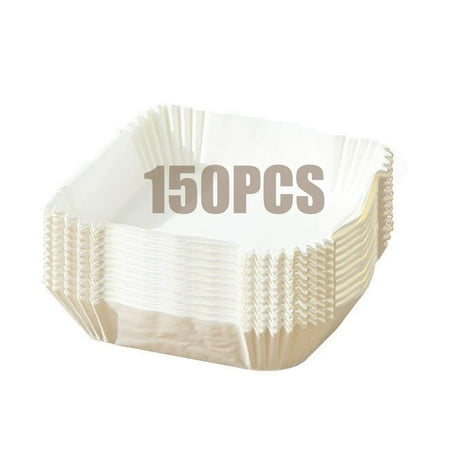 150 PCS Air Fryer Disposable Paper Liner Non-stick Disposable Air Fryer Liners Square Baking Paper for Air Fryer Oil-proof Water-proof for Baking Roasting Microwave - White