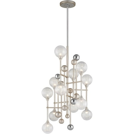 Pendants 12 Light Bulb Fixture With Silver Leaf with Polished Chrome Finish Hand-Crafted Iron and Chrome with Clear and Clear G9 42 48 Watts
Pendants 12 Light Bulb Fixture With Silver Leaf with Polished Chrome Finish Hand-Crafted Iron and Chrome with Clear and Clear G9 42 48 Watts