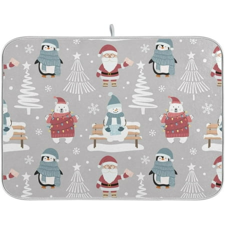 Hidove Christmas Santa Claus Snowman Dish Drying Mat Absorbent Reversible Drying Pad Dish Drainer Rack Mat for Kitchen Countertops Sinks 16 x 18 Inch
Hidove Christmas Santa Claus Snowman Dish Drying Mat Absorbent Reversible Drying Pad Dish Drainer Rack Mat for Kitchen Countertops Sinks 16 x 18 Inch