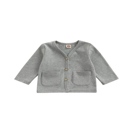 HLONK Kids Solid Color Coat V-Neck Long Sleeve Buttons Cardigan Jacket with Pockets Gray/Orange 0-24 Months
HLONK Kids Solid Color Coat V-Neck Long Sleeve Buttons Cardigan Jacket with Pockets Gray/Orange 0-24 Months