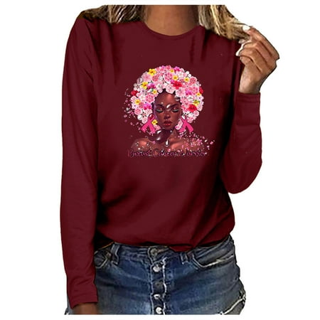Women Breast Cancer Sweatshirt Casual Long Sleeve Crew Neck Pullover Blouse Loose Shirt
Women Breast Cancer Sweatshirt Casual Long Sleeve Crew Neck Pullover Blouse Loose Shirt