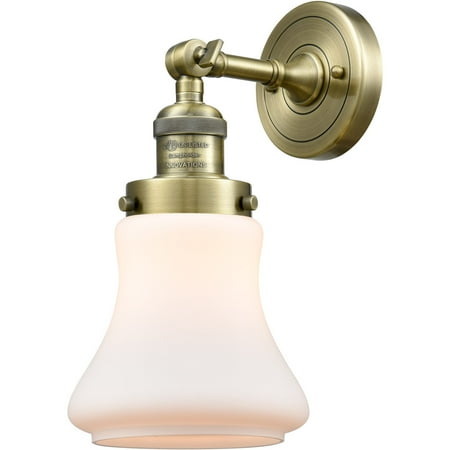 Antique Brass Tone Wall Sconces 7 Wide Matte White Glass Steel/Cast Brass Medium Base LED 1 Light Fixture
Antique Brass Tone Wall Sconces 7 Wide Matte White Glass Steel/Cast Brass Medium Base LED 1 Light Fixture