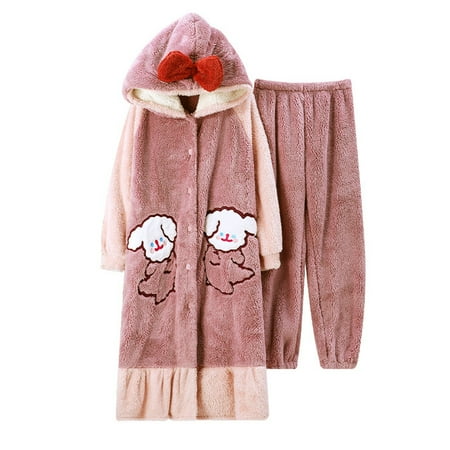 DanceeMangoo FUNISHI Cartoon Nightdress Winter Pajamas Inspissate Coral Fleece Loose Version Hooded Women Sleepwear Plus Size Pajama Set
DanceeMangoo FUNISHI Cartoon Nightdress Winter Pajamas Inspissate Coral Fleece Loose Version Hooded Women Sleepwear Plus Size Pajama Set