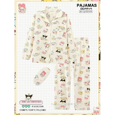 Sanrio Hello Kitty Womens Pajamas Anime Y2K Girls Spring Autumn Japanese Long Sleeve Soft Student Home Wear Pajamas Bow Tie Gift 
Sanrio Hello Kitty Womens Pajamas Anime Y2K Girls Spring Autumn Japanese Long Sleeve Soft Student Home Wear Pajamas Bow Tie Gift