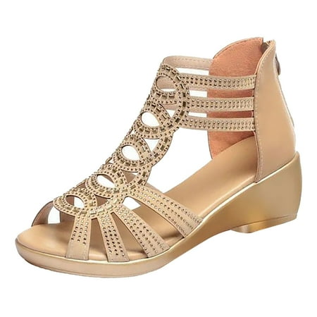 dmqupv Clear Sandals for Women Flat Size 12 Slope Heel Open Toe Breathable Sandals Zippered Shoes Sandals for Women Pumps Sandal Gold 6.5
dmqupv Clear Sandals for Women Flat Size 12 Slope Heel Open Toe Breathable Sandals Zippered Shoes Sandals for Women Pumps Sandal Gold 6.5
