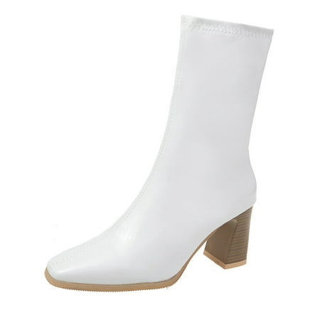 Woobling Womens Breathable Winter Shoes Pull On Mid Calf Boots Office Casual Square Toe White 5.5
Woobling Womens Breathable Winter Shoes Pull On Mid Calf Boots Office Casual Square Toe White 5.5