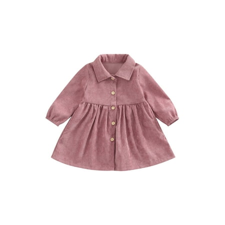 Canrulo Toddler Baby Girls Corduroy Dress Long Sleeve Turn-Down Collar Button Down Dress Fall Winter Outfits Pink 4-5 Years
Canrulo Toddler Baby Girls Corduroy Dress Long Sleeve Turn-Down Collar Button Down Dress Fall Winter Outfits Pink 4-5 Years