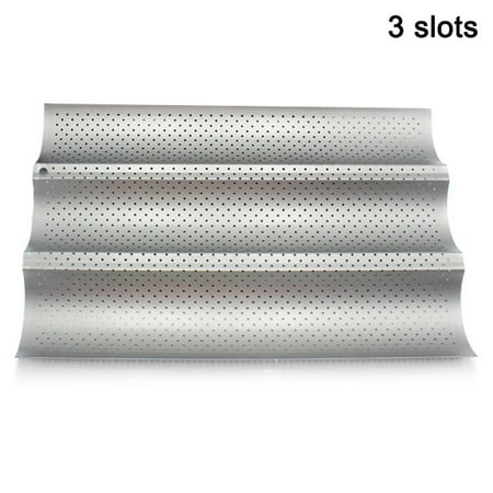1pc Wave French Bread Baking Tray Non-Stick Baguette Mould Cake Toast Mold Tools Silver
