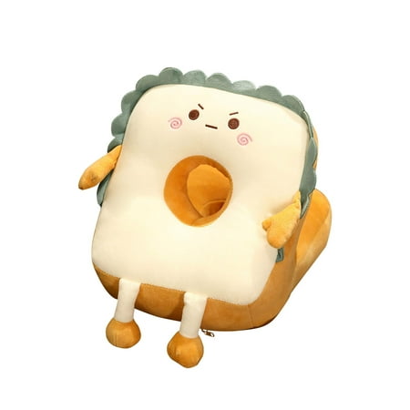 Cute Toast Pillow Seat Cushion Pad Cloth Travel Pillow 25x30cm Angry