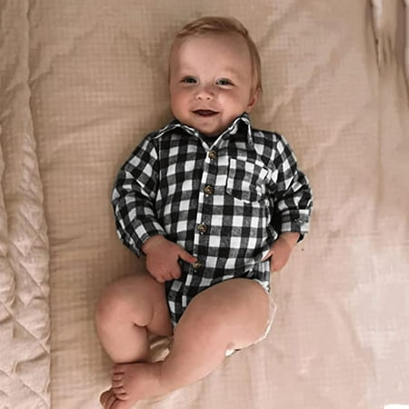 FZM Christmas Baby Boys Girls Flannel Plaid Jacket Long Sleeve Lapel Button Down Pocketed Coats Romper Jumpsuits
FZM Christmas Baby Boys Girls Flannel Plaid Jacket Long Sleeve Lapel Button Down Pocketed Coats Romper Jumpsuits