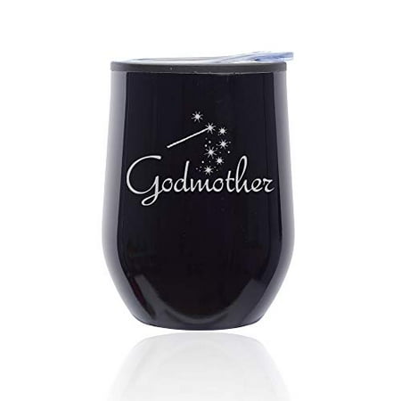 Stemless Wine Tumbler Coffee Travel Mug Glass with Lid Godmother (Midnight Black)
Stemless Wine Tumbler Coffee Travel Mug Glass with Lid Godmother (Midnight Black)