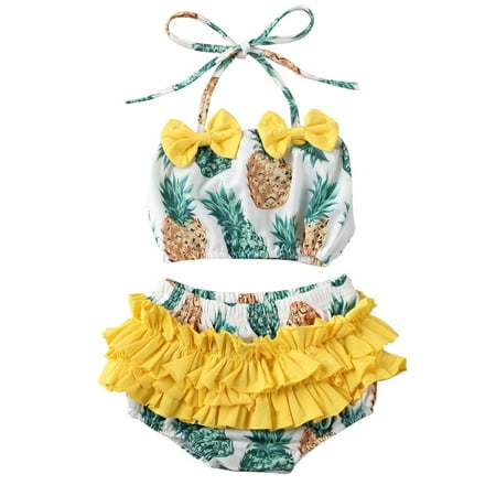 Sunisery Newborn Baby Girl Casual Printed Swimwear Set Kids Bowknot Lace Up Top+Ruffles Shorts Swimsuit Yellow 2-3 Years
Sunisery Newborn Baby Girl Casual Printed Swimwear Set Kids Bowknot Lace Up Top+Ruffles Shorts Swimsuit Yellow 2-3 Years