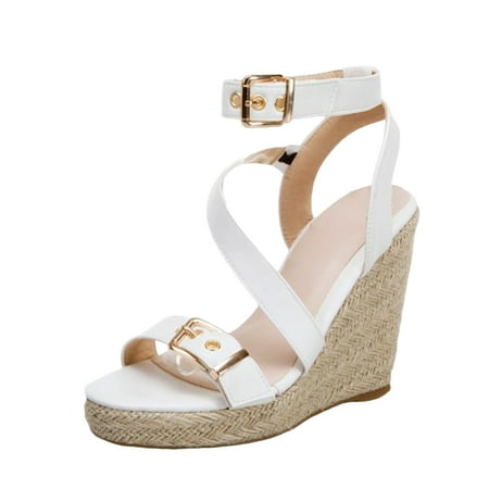 Youmylove Women Fashion Solid Color Belt Buckle Decorative Leather Fish Mouth Buckle Slope Heel Thick Sole Sandals Summer Comfy Daily Simple Walking Footwears
Youmylove Women Fashion Solid Color Belt Buckle Decorative Leather Fish Mouth Buckle Slope Heel Thick Sole Sandals Summer Comfy Daily Simple Walking Footwears