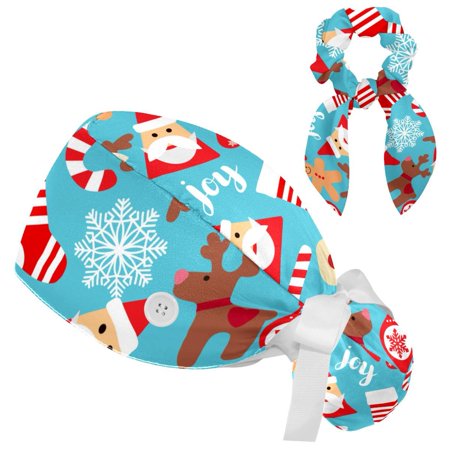 Working Cap with Buttons and Sweatband Scrub Hat Bouffant Caps with Scrunchie Christmas Tie Back Hats
Working Cap with Buttons and Sweatband Scrub Hat Bouffant Caps with Scrunchie Christmas Tie Back Hats