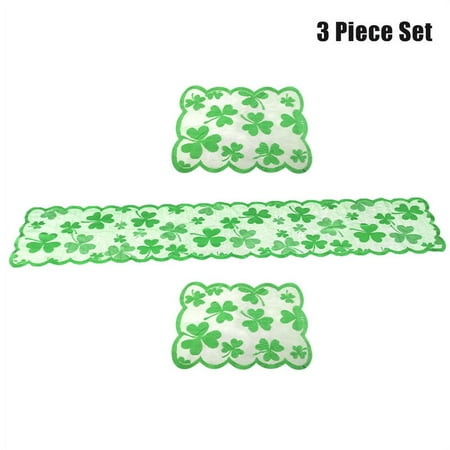 3pcs/set Party Decorative Table Runners Placemat Set Shamrock Pattern Tablecloth Party Supplies for St. Patrick s Day
3pcs/set Party Decorative Table Runners Placemat Set Shamrock Pattern Tablecloth Party Supplies for St. Patrick s Day