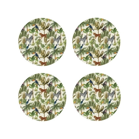Leather Coasters Set of 4 - Jungle animals Lightweight Non-Slip Drink Coasters for Desk Anti-Scalding Desk Cup Coasters for Office Table Decor Round Shape
Leather Coasters Set of 4 - Jungle animals Lightweight Non-Slip Drink Coasters for Desk Anti-Scalding Desk Cup Coasters for Office Table Decor Round Shape