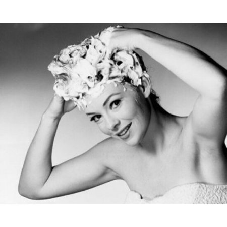 Portrait of a young woman shampooing her hair Poster Print - Item # VARSAL25527247C