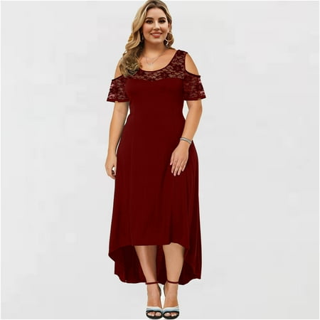 Cefanty Plus Size Clothes Lace Overlay Temperament Commuter Solid Color v Round Mid-length Dress Sexy High Waist Dress
Cefanty Plus Size Clothes Lace Overlay Temperament Commuter Solid Color v Round Mid-length Dress Sexy High Waist Dress