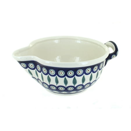 Blue Rose Polish Pottery Peacock Batter Bowl