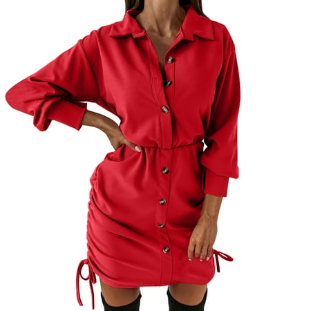 ZMHEGW Womens Dresses Casual Ladies Button Solid Color Collar Corset Drawstring Shirt Female Dress For Teens Vestido De Mujer
ZMHEGW Womens Dresses Casual Ladies Button Solid Color Collar Corset Drawstring Shirt Female Dress For Teens Vestido De Mujer