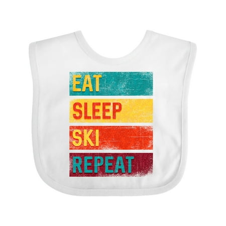 Inktastic Skiing Eat Sleep Ski Repeat Gift Baby Boy or Baby Girl Bib