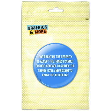 Serenity Prayer San Serif White on Blue Refrigerator Button Magnet