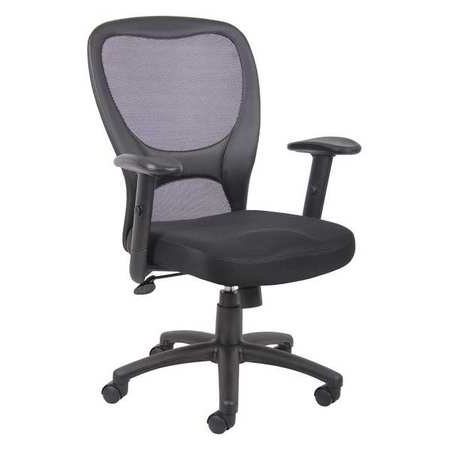 GRAINGER APPROVED Desk Chair Mesh, Overall Height 38-3/4" to 42-1/4" Black, 36FJ99