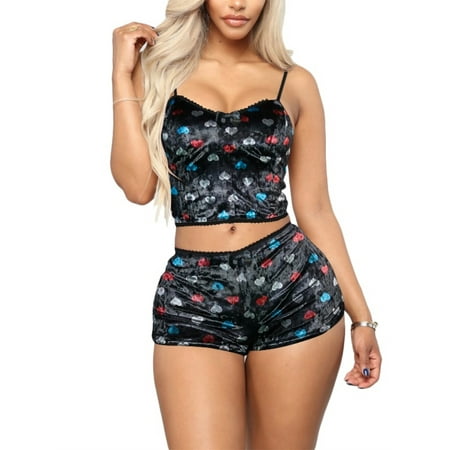 Women s Velvet Shorts Sets Spaghetti Strap Sleeveless Crop Top Shorts Babydoll Satin Pajama Set Sleepwear Lounge Wear
Women s Velvet Shorts Sets Spaghetti Strap Sleeveless Crop Top Shorts Babydoll Satin Pajama Set Sleepwear Lounge Wear