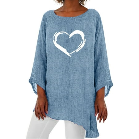 JDEFEG Spandex Cotton Shirt Women Womens 3 Of 4 Sleeve Crew Neck Irregular Hem Top T Shirt Casual Linen Blend Shirts Tee Blouse Business Casual Maternity Blue M
JDEFEG Spandex Cotton Shirt Women Womens 3 Of 4 Sleeve Crew Neck Irregular Hem Top T Shirt Casual Linen Blend Shirts Tee Blouse Business Casual Maternity Blue M
